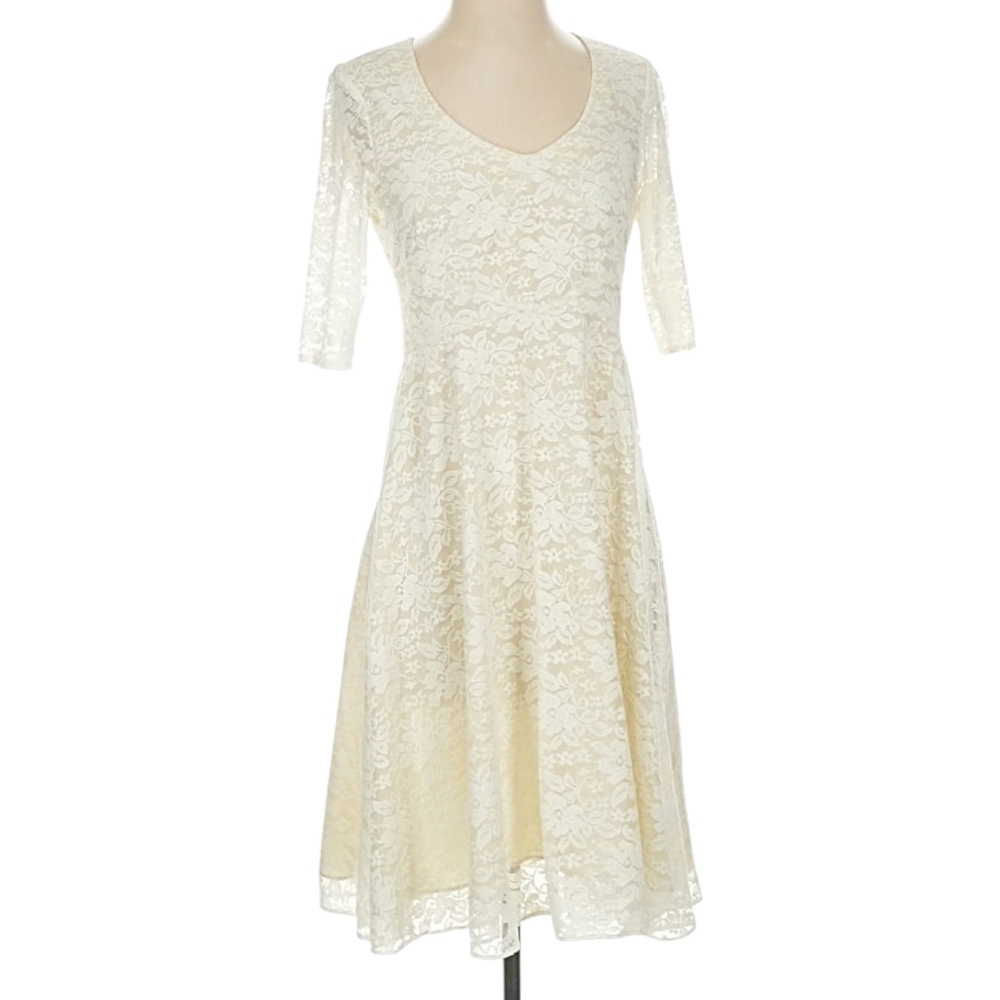 Z Spoke By Zac Posen Ivory Lace Fit And Flare Cocktail Dress 4